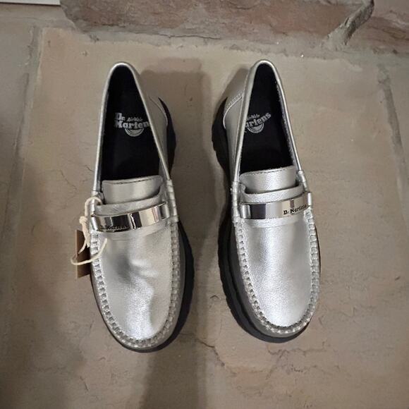 NEW Dr Martens Penton II Quad Loafers Silver Platform Ladies Size 8 Y2K Twee - Picture 5 of 11